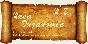 Maša Dujanović vizit kartica
